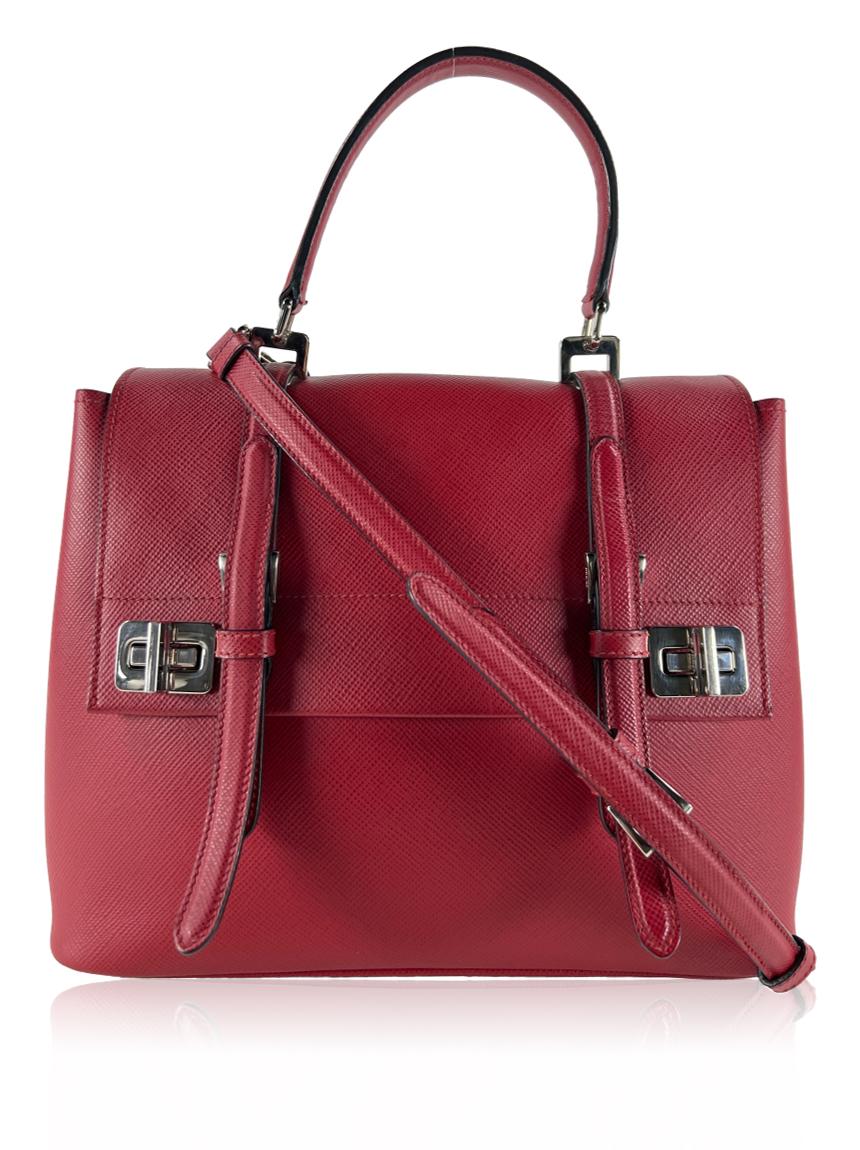 prada prada double turn lock vermelha red