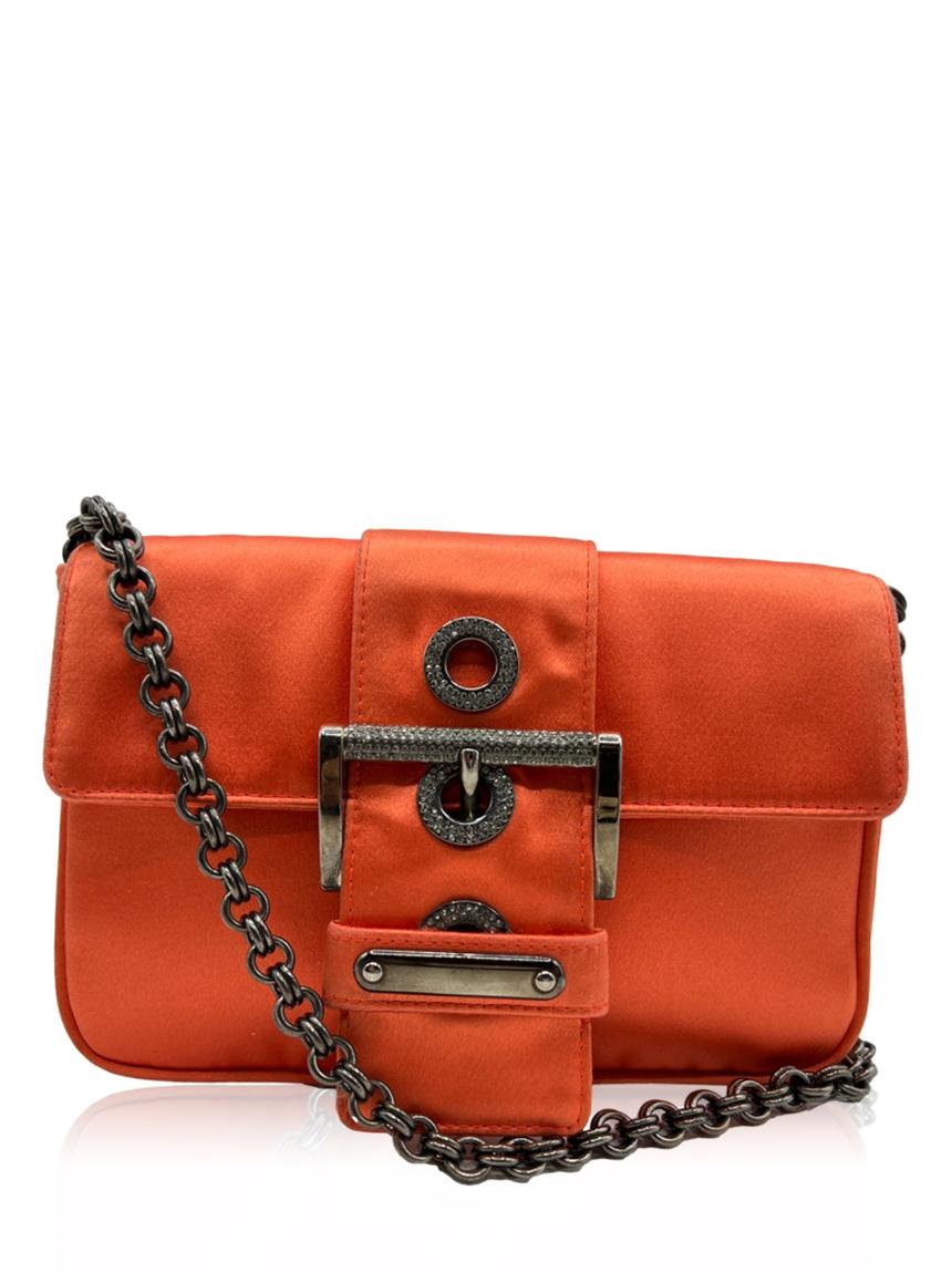 prada prada satin buckle laranja orange
