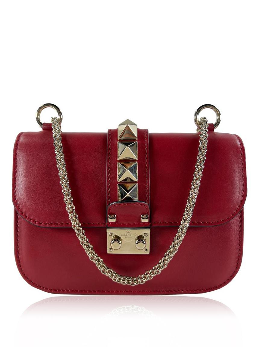 valentino valentino glam lock rockstud vermelha red