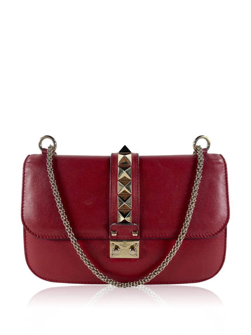 valentino valentino glam lock rockstud vermelhamrd