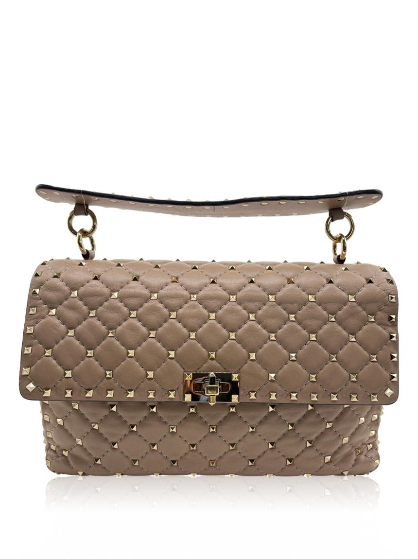 valentino valentino rockstud spike bege beige