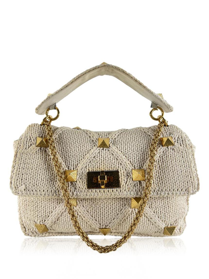 valentino valentino roman stud tricot off white off white