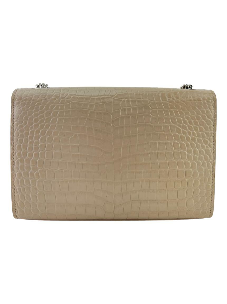 Bolsa Tiracolo Yves Saint Laurent Kate Embossed Croco Bege Original - CEUV3 | Etiqueta ??nica