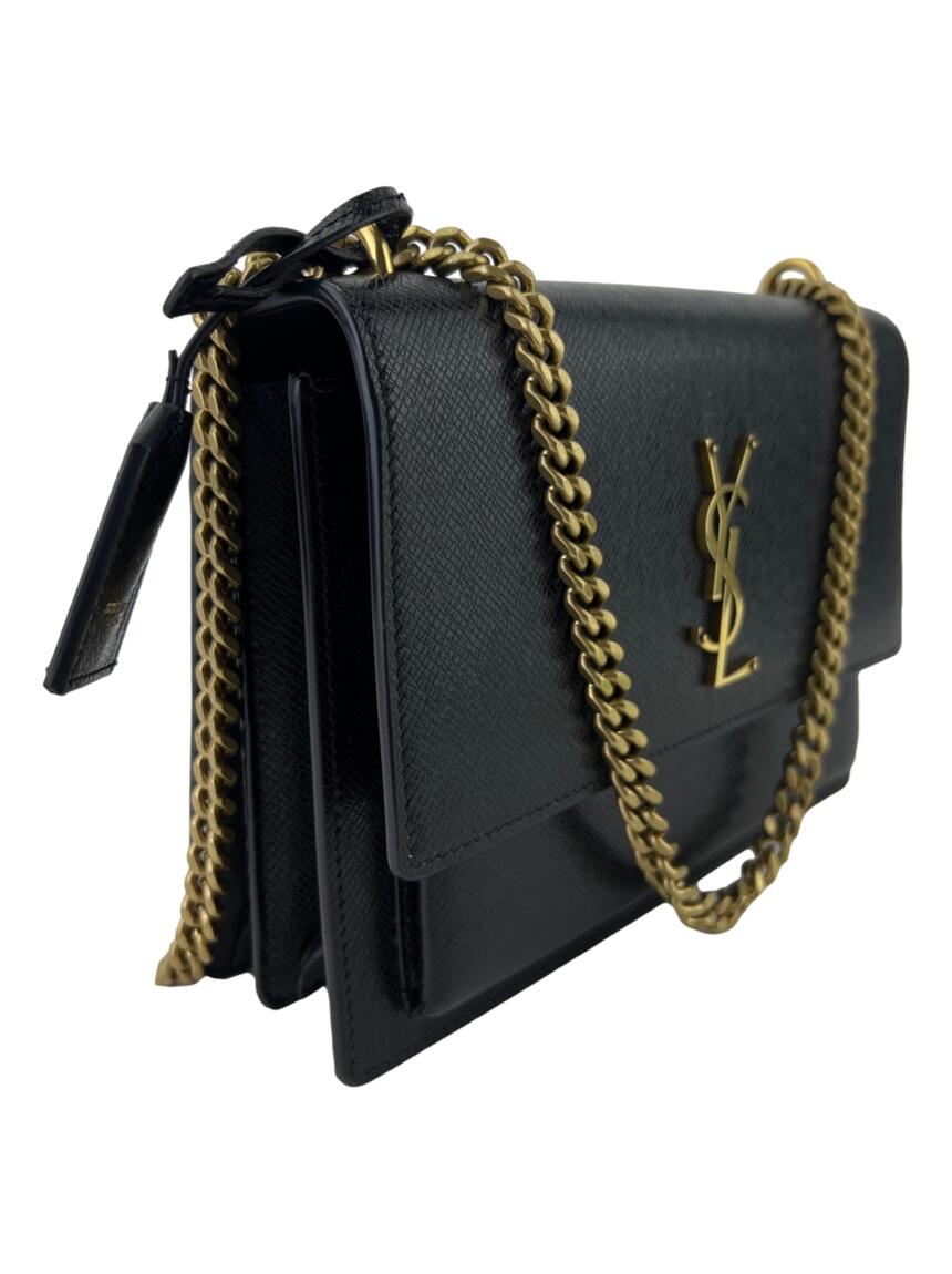 Bolsa Tiracolo Yves Saint Laurent Sunset Monogram Preto - CDSM1 ...