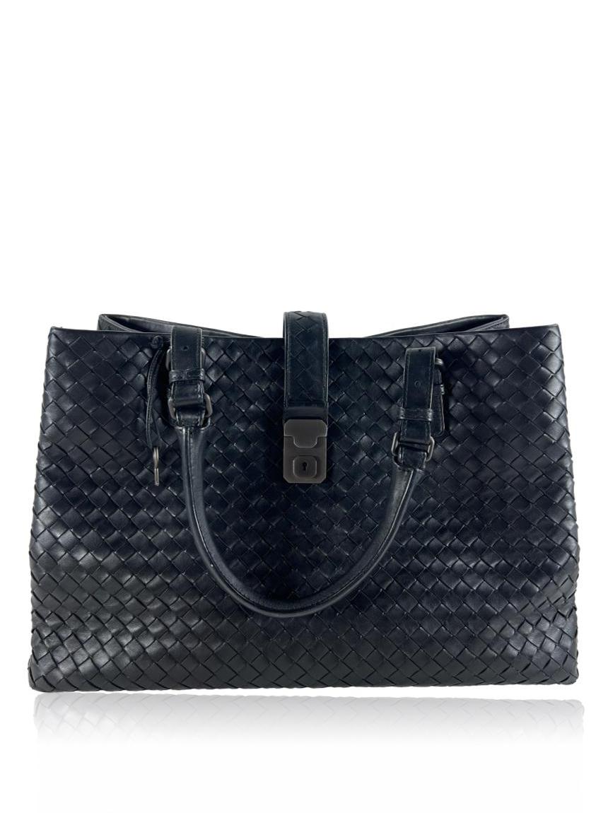 bottega veneta bottega veneta roma intrecciato preta black