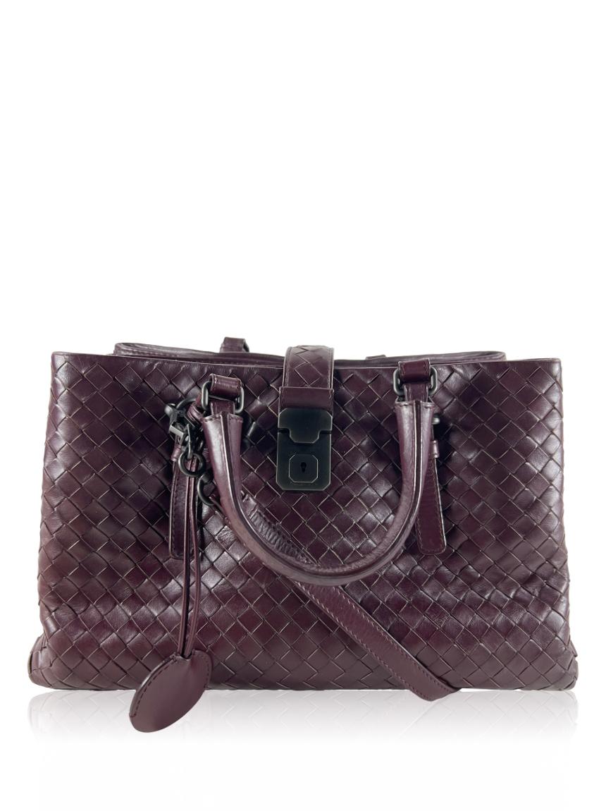 bottega veneta bottega veneta roma intrecciato vinho red