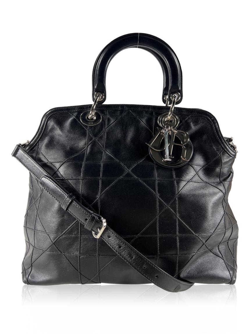 christian dior christian dior granville cannage quilted preta black
