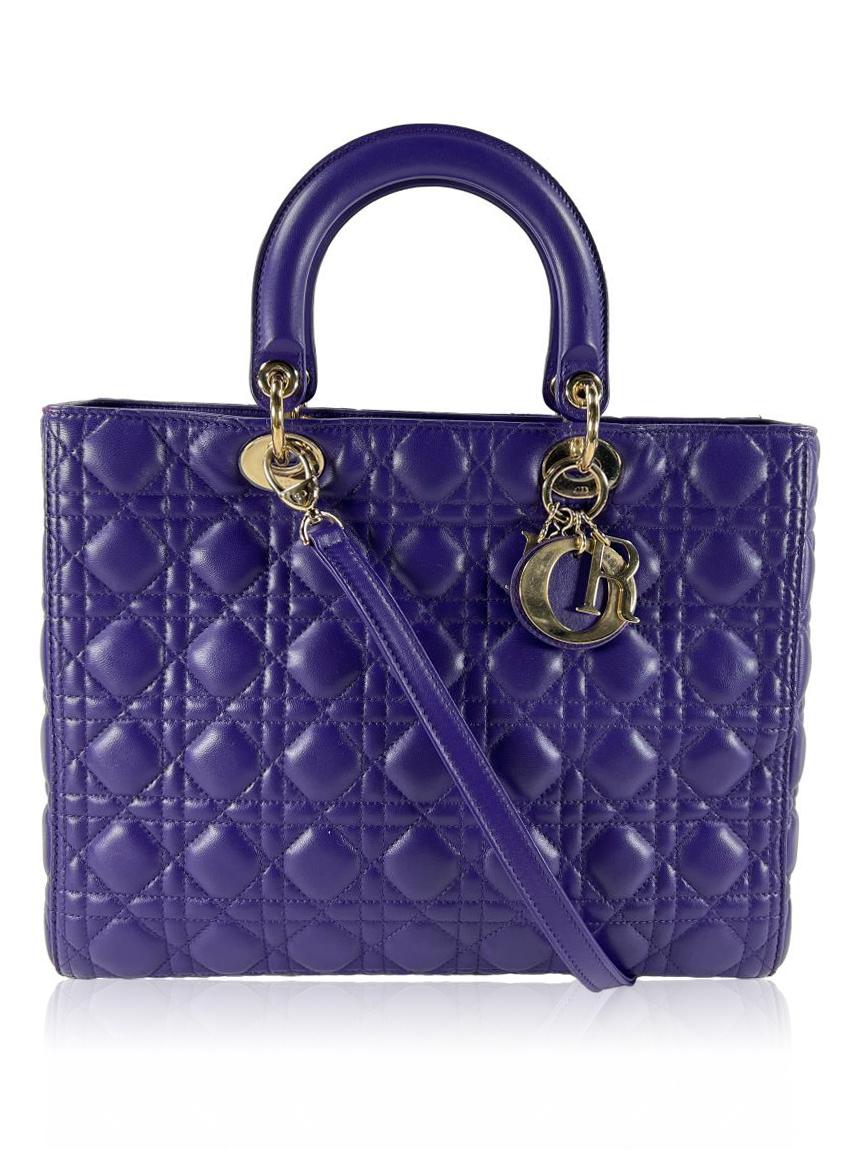 christian dior christian dior lady dior cannage quilted roxa purple