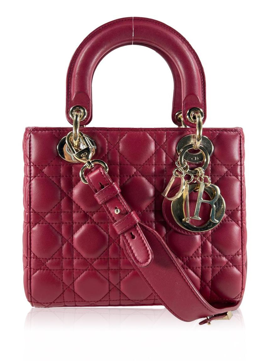 christian dior christian dior lady dior cannage vinho red