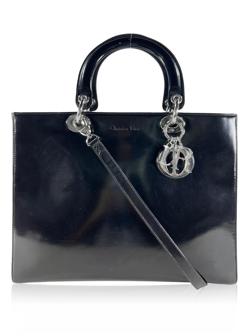 christian dior christian dior lady dior verniz preto vintage black