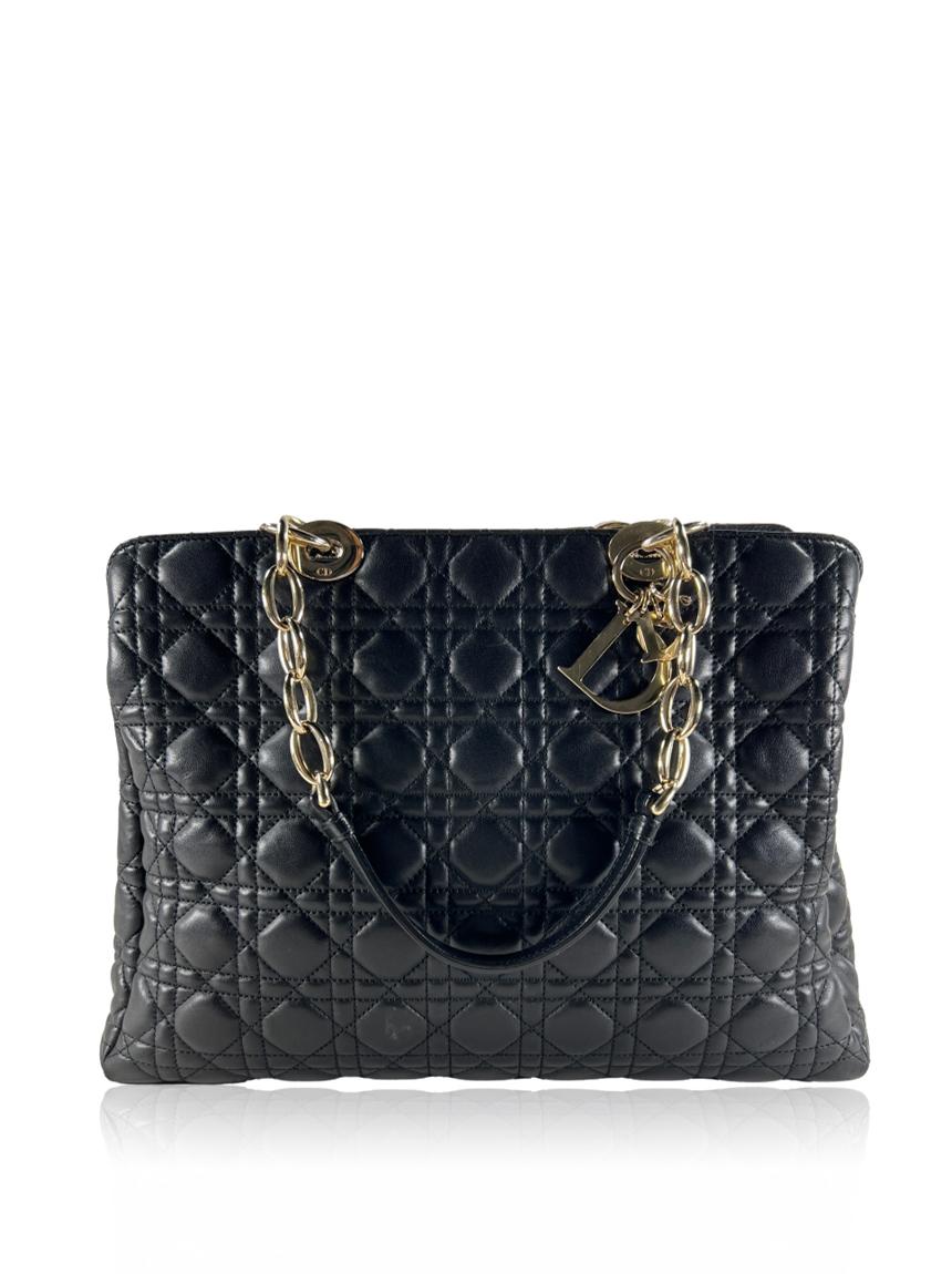 christian dior christian dior soft shopping cannage preto black