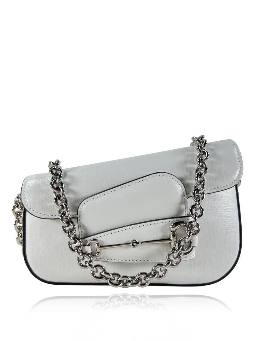 gucci 1955 horsebit white mini