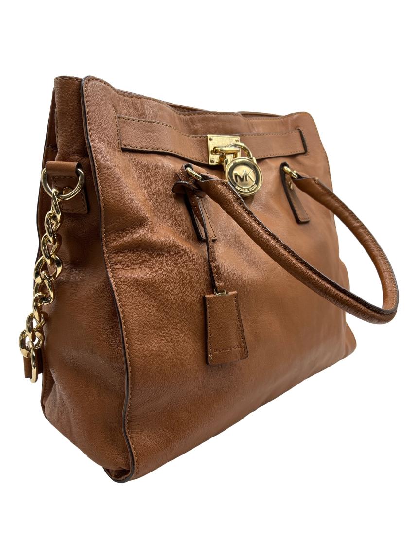 Bolsa Tote Michael Michael Kors Hamilton Marrom Original Etiqueta Nica