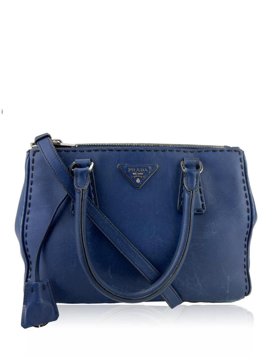 prada prada city calf double zip azul blue