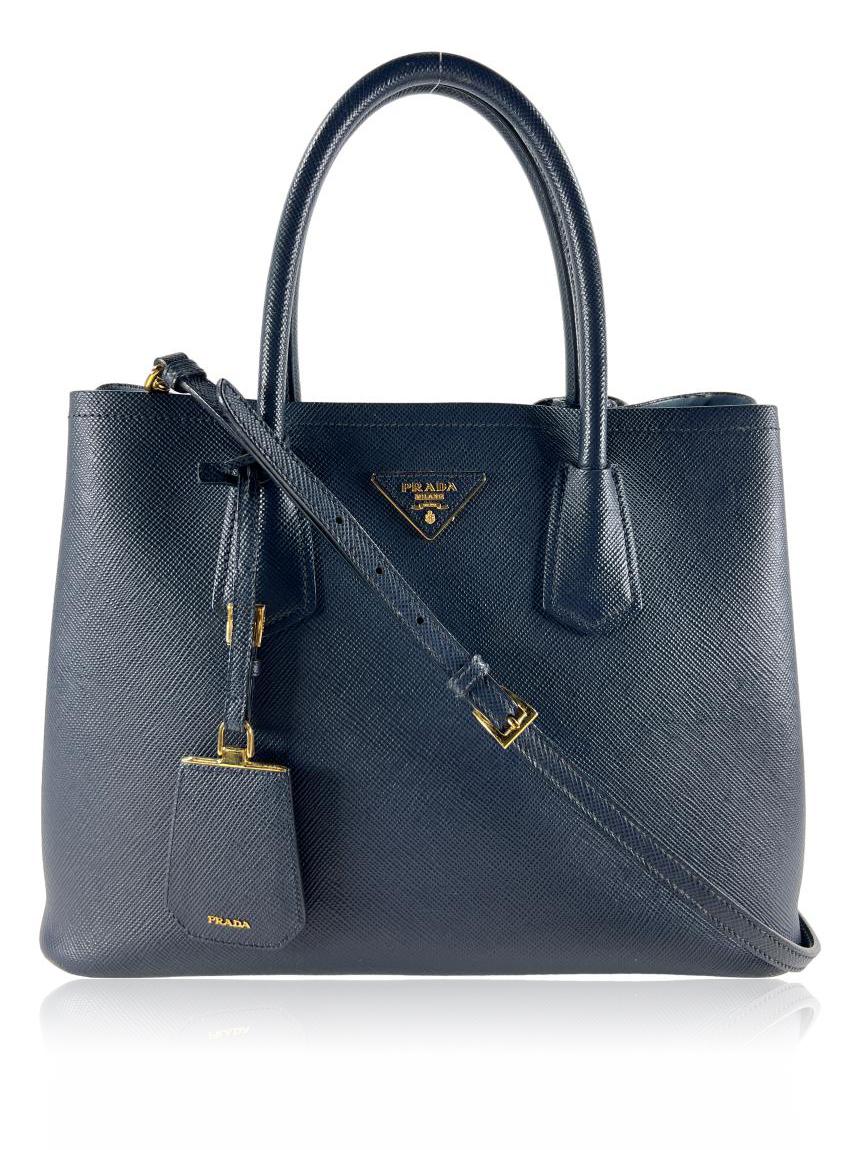 prada prada double saffiano azul marinho blue