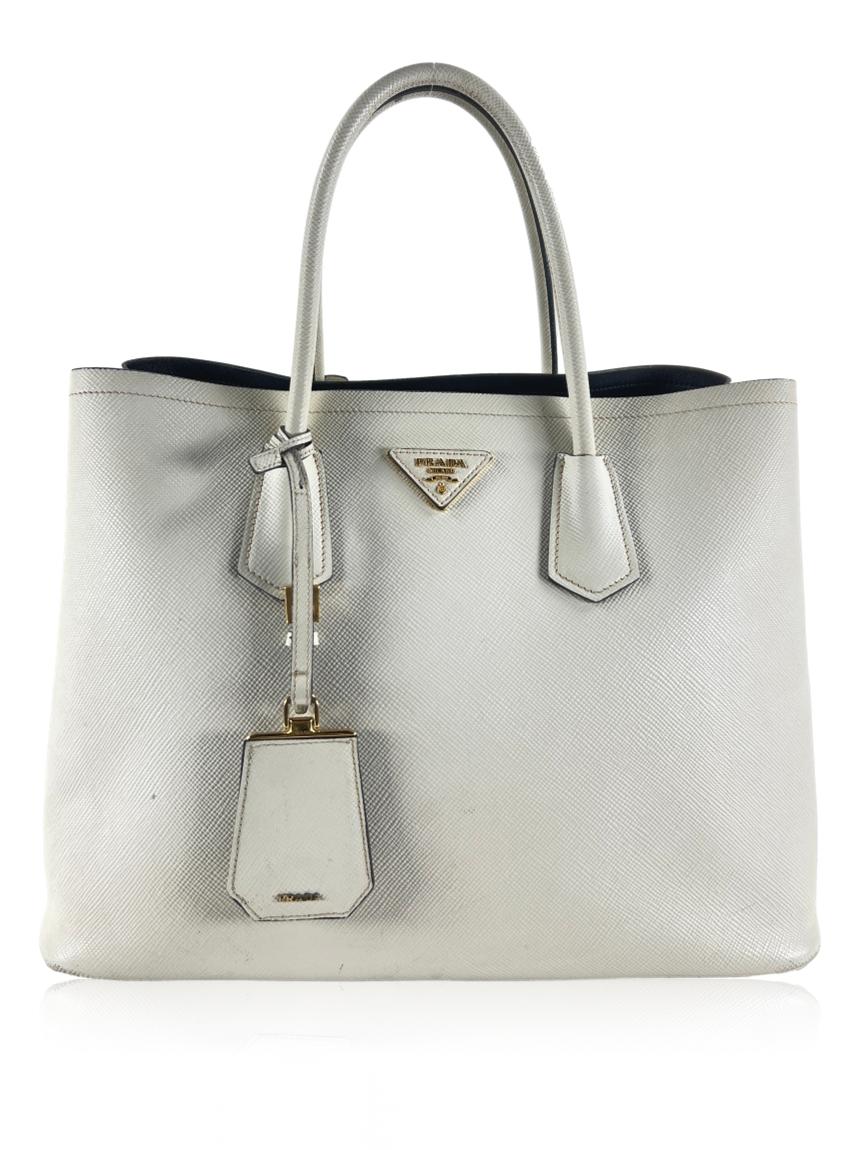 prada prada double saffiano branco white