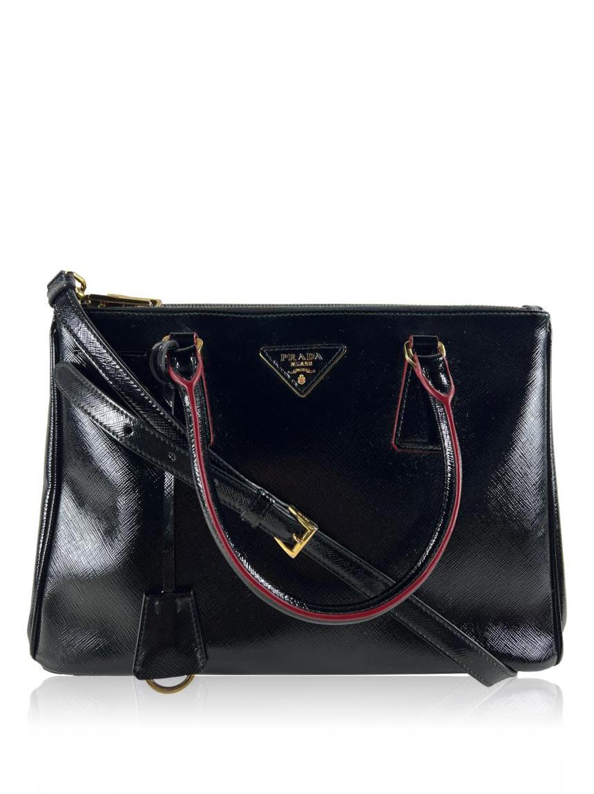 prada prada double zip saffiano preto black
