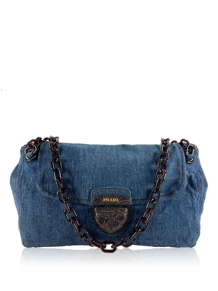 prada prada chain denim azul blue
