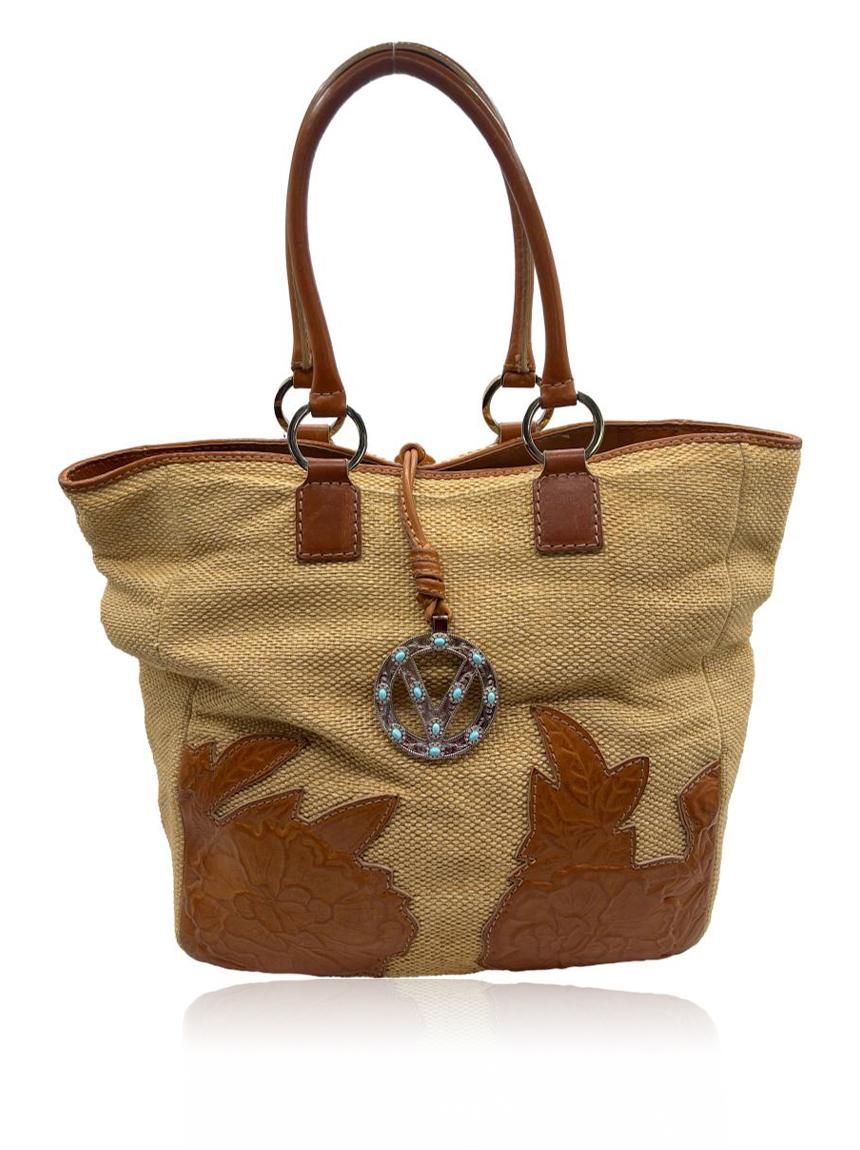 valentino valentino raffia marrom vintage brown