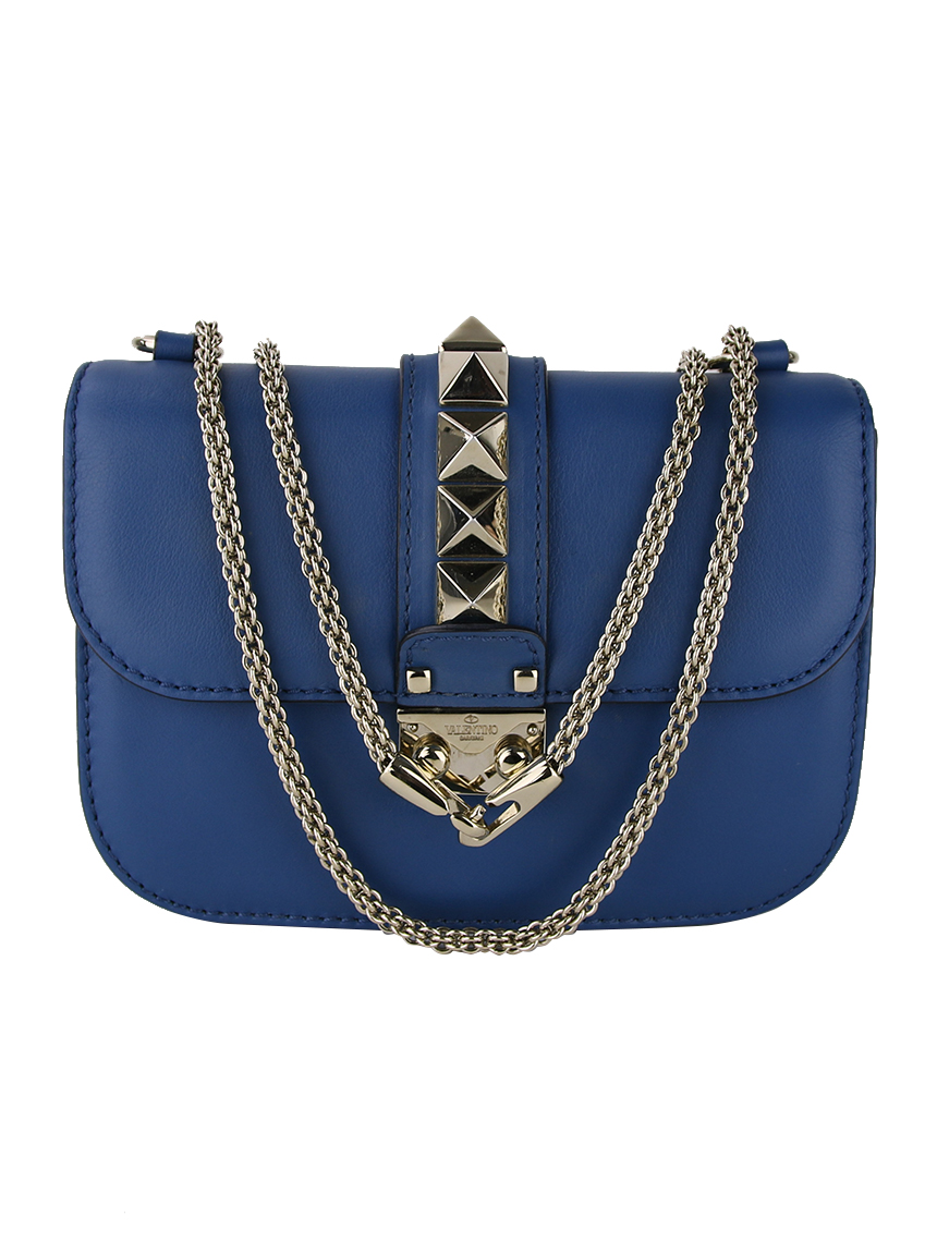 Bolsa Valentino Rockstud Camera Mini Original Azul Feminino