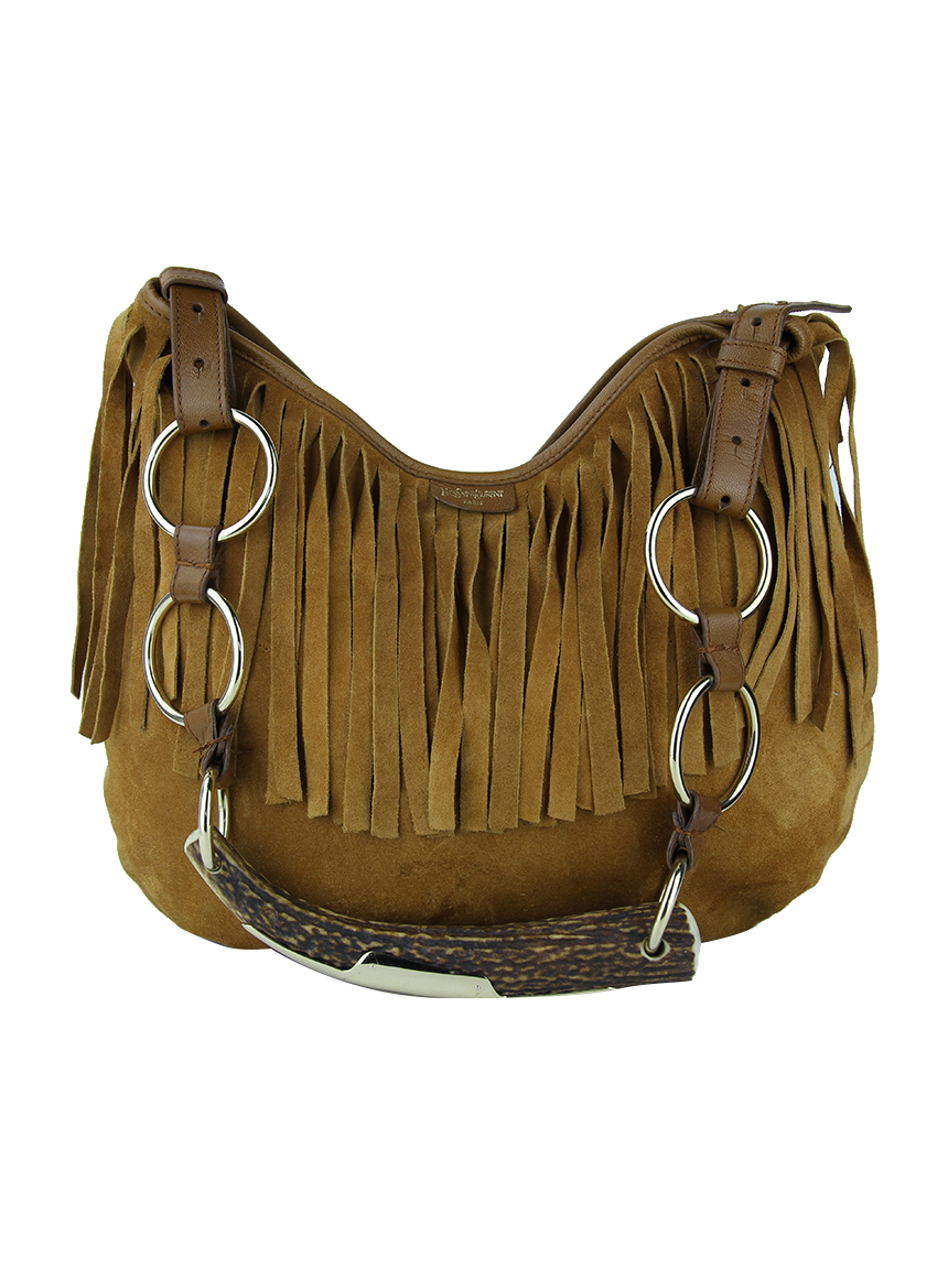 Bolsa Yves Saint Laurent Mombasa Fringe Camurça - EQ26