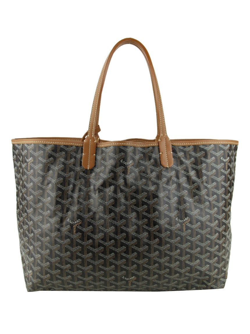 バッグ GOYARD Bolsa Goyard St Louis Goyardine PM Preta e Caramelo - QLZ4