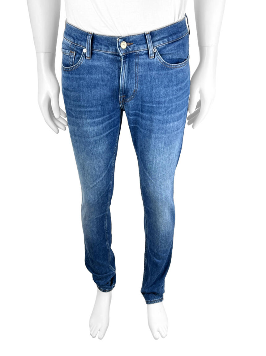 Jeans 7 For All Mankind Hombre - Corte Skinny, Tiro Medio, Stretch Cómodo, Denim Sostenible