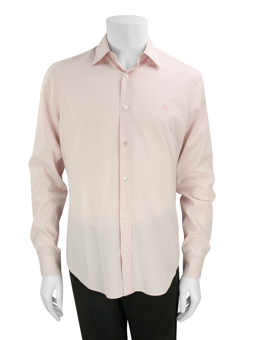Camisa Burberry Tecido Rosa Masculina AYN37 Original Etiqueta