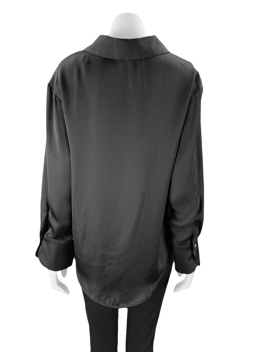Chemise Zara Femme XS - Noire/gris, Géométrique, Slim, Neuve Sans étiquettes