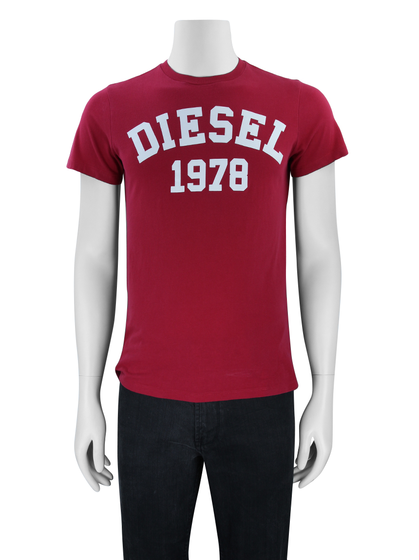 Camiseta Diesel Estampa 1978 Vermelha Masculina - AYN90 Original