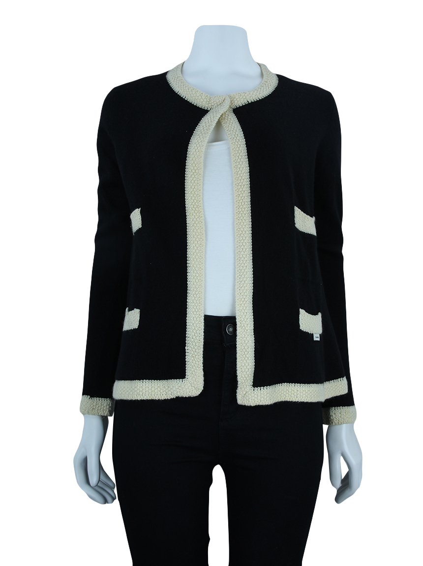 Cardigan Chanel Cashmere Bicolor - JMD48 Original | Etiqueta Única