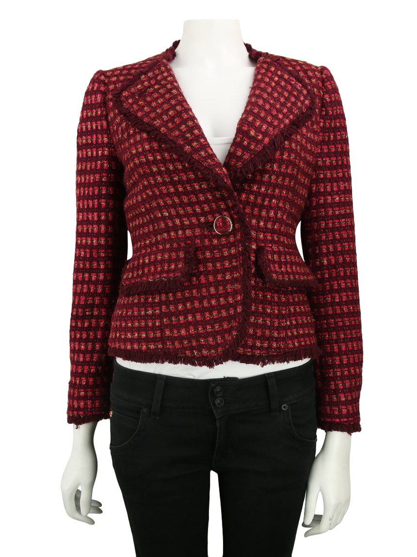 Blazer Tory Burch Tweed Vinho Original - DOD14 | Etiqueta Única