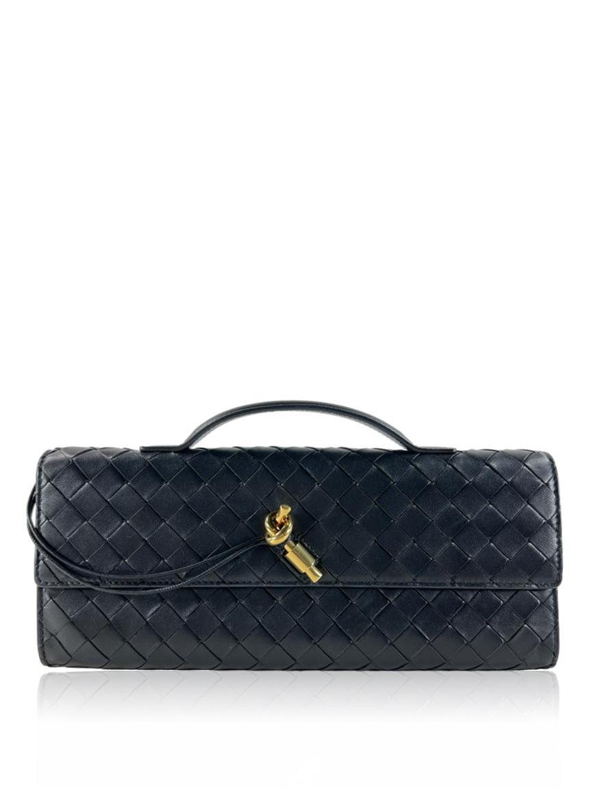 bottega veneta bottega veneta andiamo intrecciato preto gold
