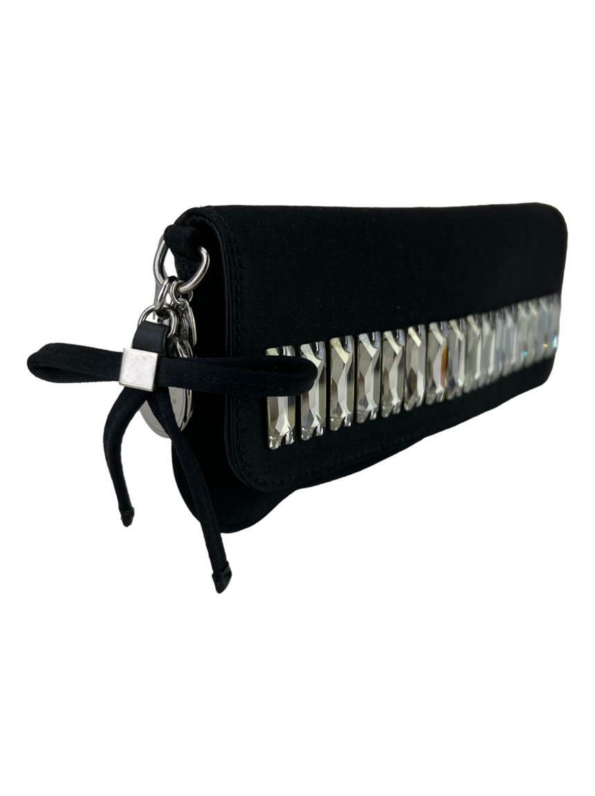 Clutch Gucci Satin Preto Original Etiqueta Única
