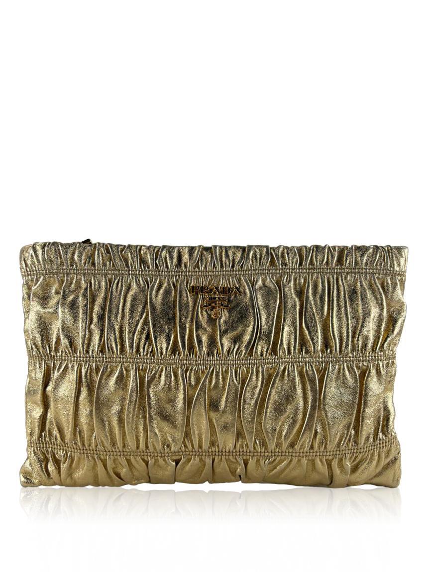 prada prada nappa gaufre dourado gold