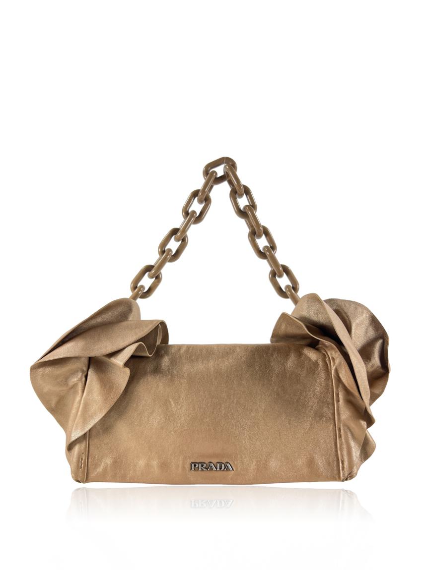 prada prada ruffle bege metalizada beige