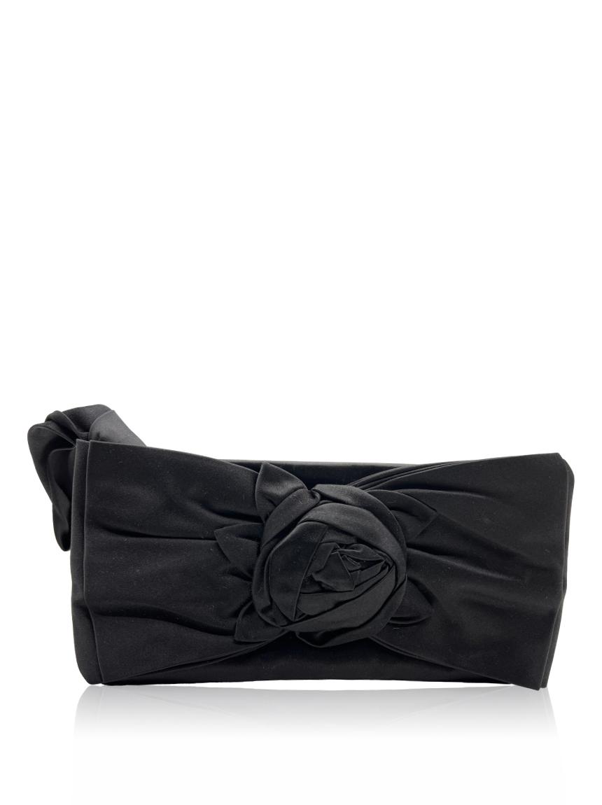 valentino valentino bow cetim preto vintage black