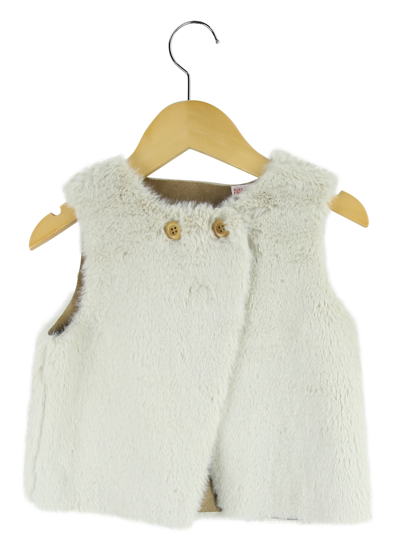 Colete Zara BabyGirl Faux Fur Cinza Toddler Original - UMU3