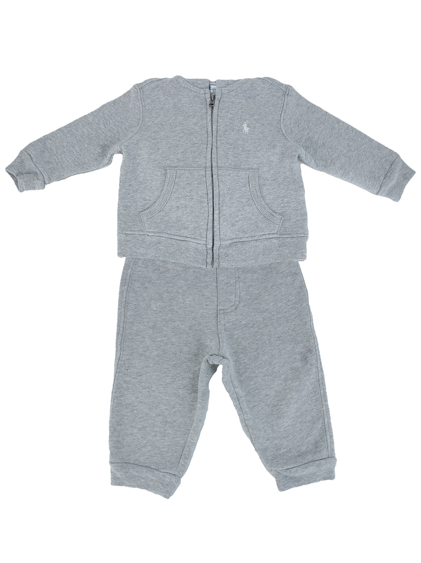 Conjunto Ralph Lauren Moletom Cinza Bebê- DAH126 Original
