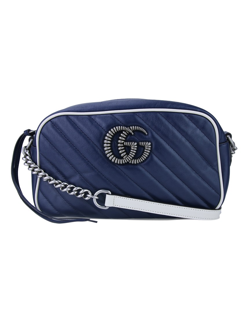 Bolsa Gucci GG Marmont Original Azul Marinho Feminino