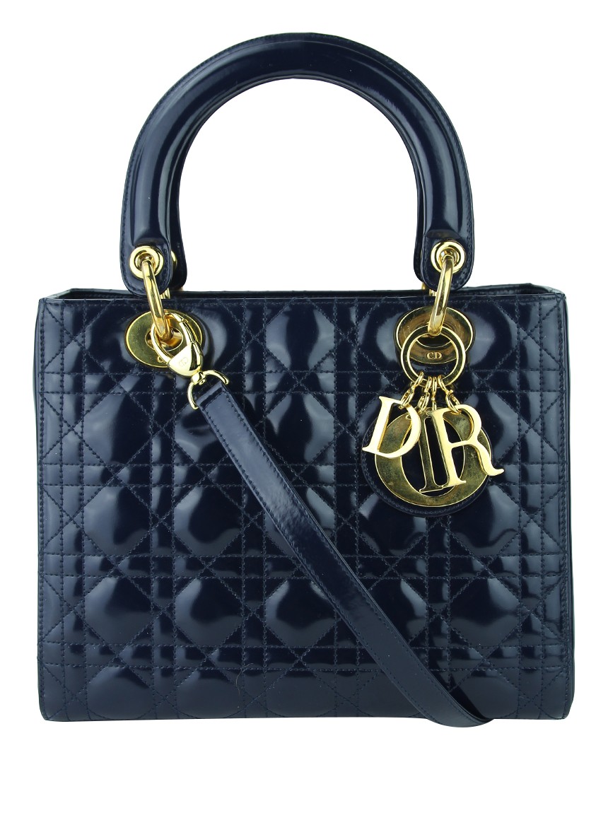 Bolsa Christian Dior Lady Dior Azul Marinho - NEF1 Original