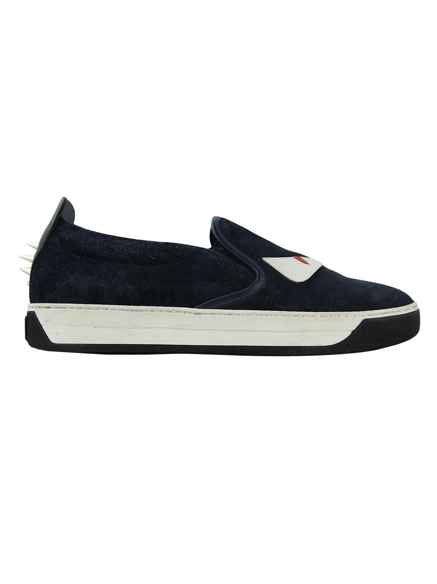Tênis Fendi Monster Slip On Azul Escuro Masculino - FS409 Original