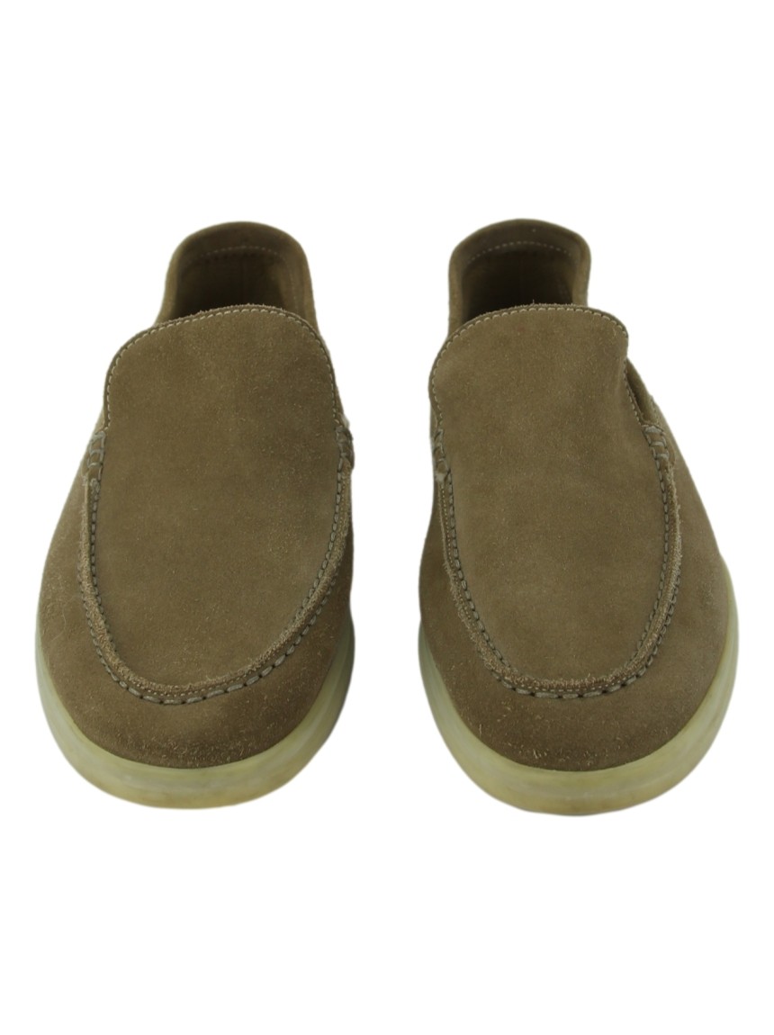 Sapato Loro Piana Camurça Etoupe - DZB923 Original | Etiqueta Única