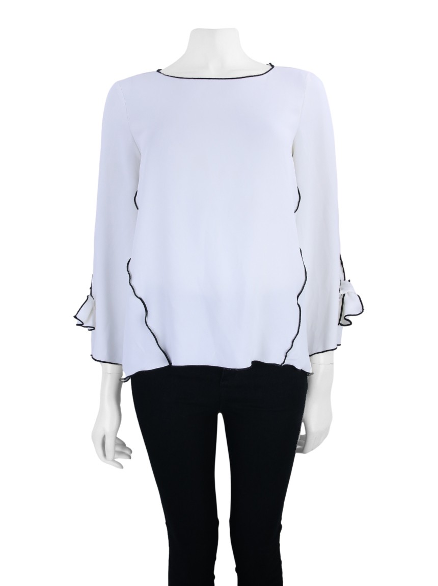 Blusa Zara Tecido Franzido Branco Original - CHK450