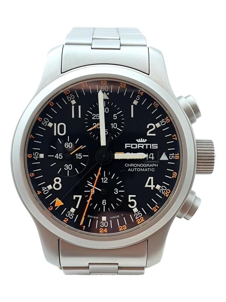 蝕刻2+1 PILOT Relógio Fortis B42 Pilot Professional Chronograph GMT Automático