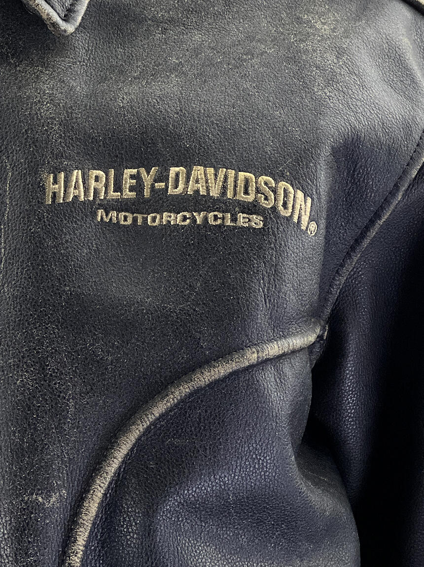 Jaqueta Harley Davidson Couro Preto Original CGYA1 Etiqueta Única