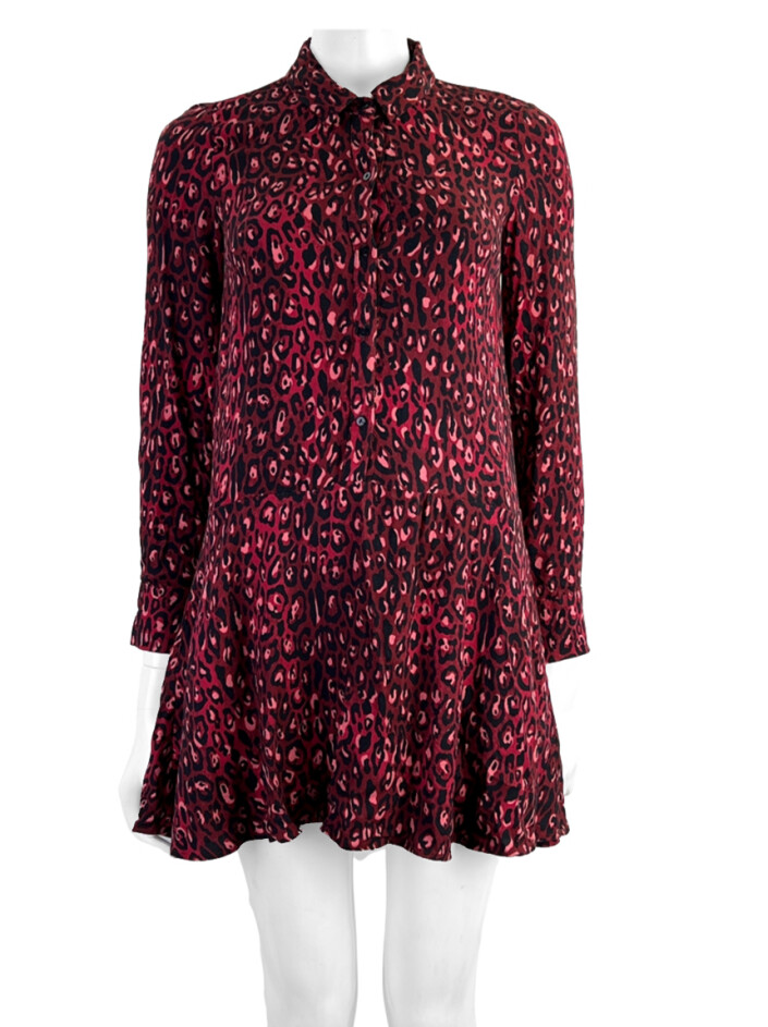 Zara red clearance leopard dress