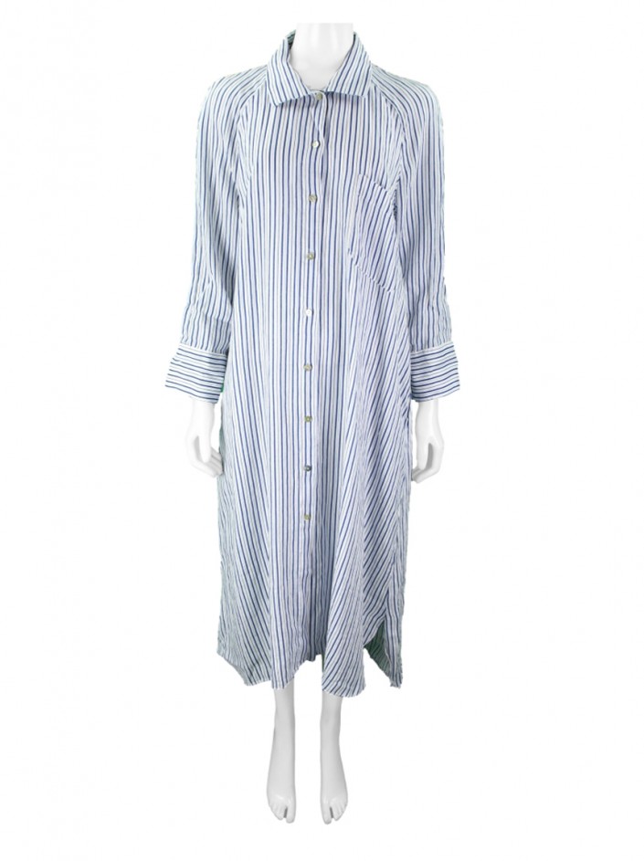 Vestido Zara Chemise Listrada Bicolor TBL1 Original Etiqueta Única