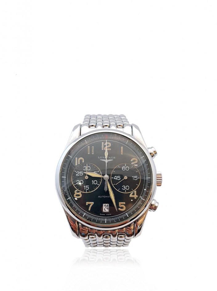 Rel gio Longines Avigation Chrono Calendar Date Autom tico