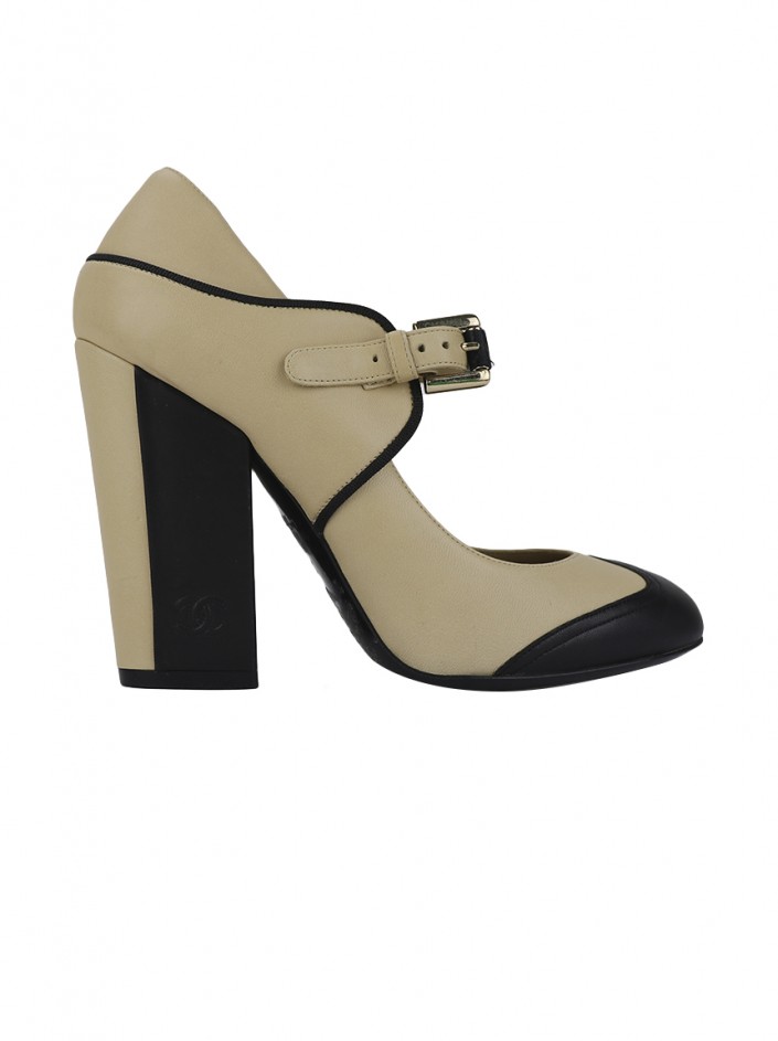 Sapato Chanel Mary Jane Couro Bicolor - NBB108 Original | Etiqueta